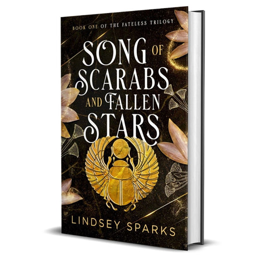 HARDCOVER: Song of Scarabs and Fallen Stars (Fateless Trilogy, book 1) - [SIGNED, OLD ILLUSTRATED COVER]