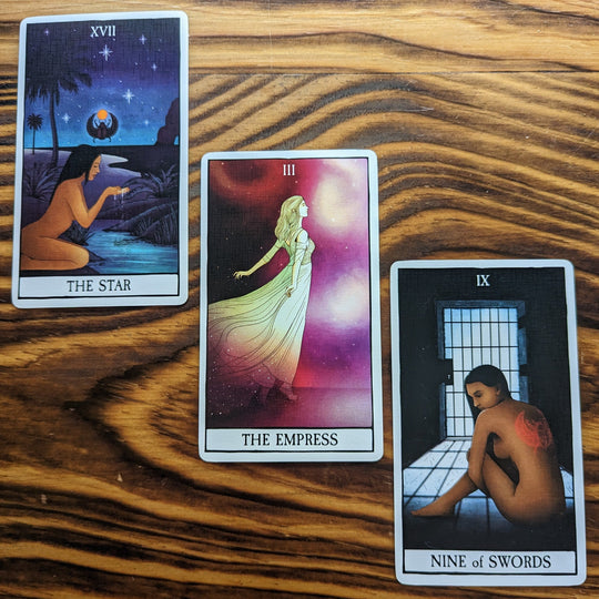 Tarot Card Trio: Song of Scarabs and Fallen Stars